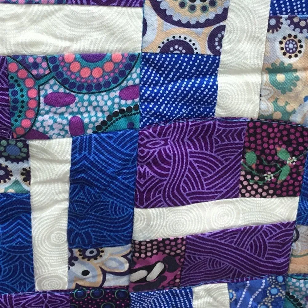 NWT Hand Crafted Blue & Purple Quilt